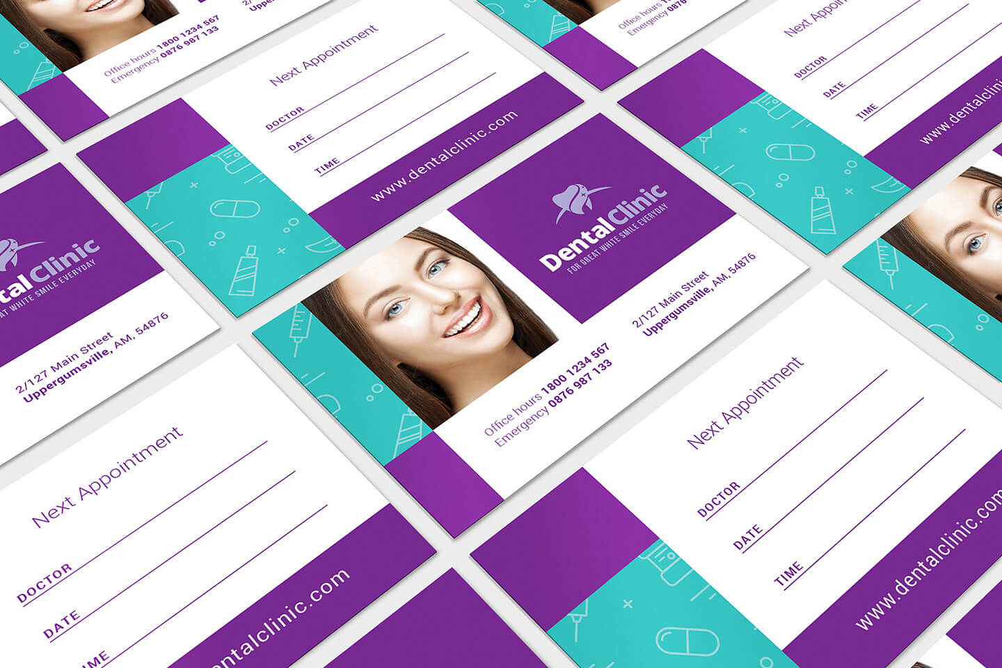 Dental Clinic Appointment Card Template In Psd, Ai & Vector Within Dentist Appointment Card Template