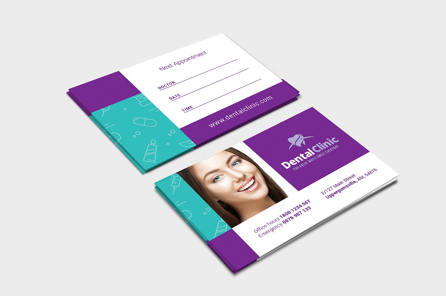 Dental Clinic Appointment Card Template In Psd, Ai & Vector Within Dentist Appointment Card Template
