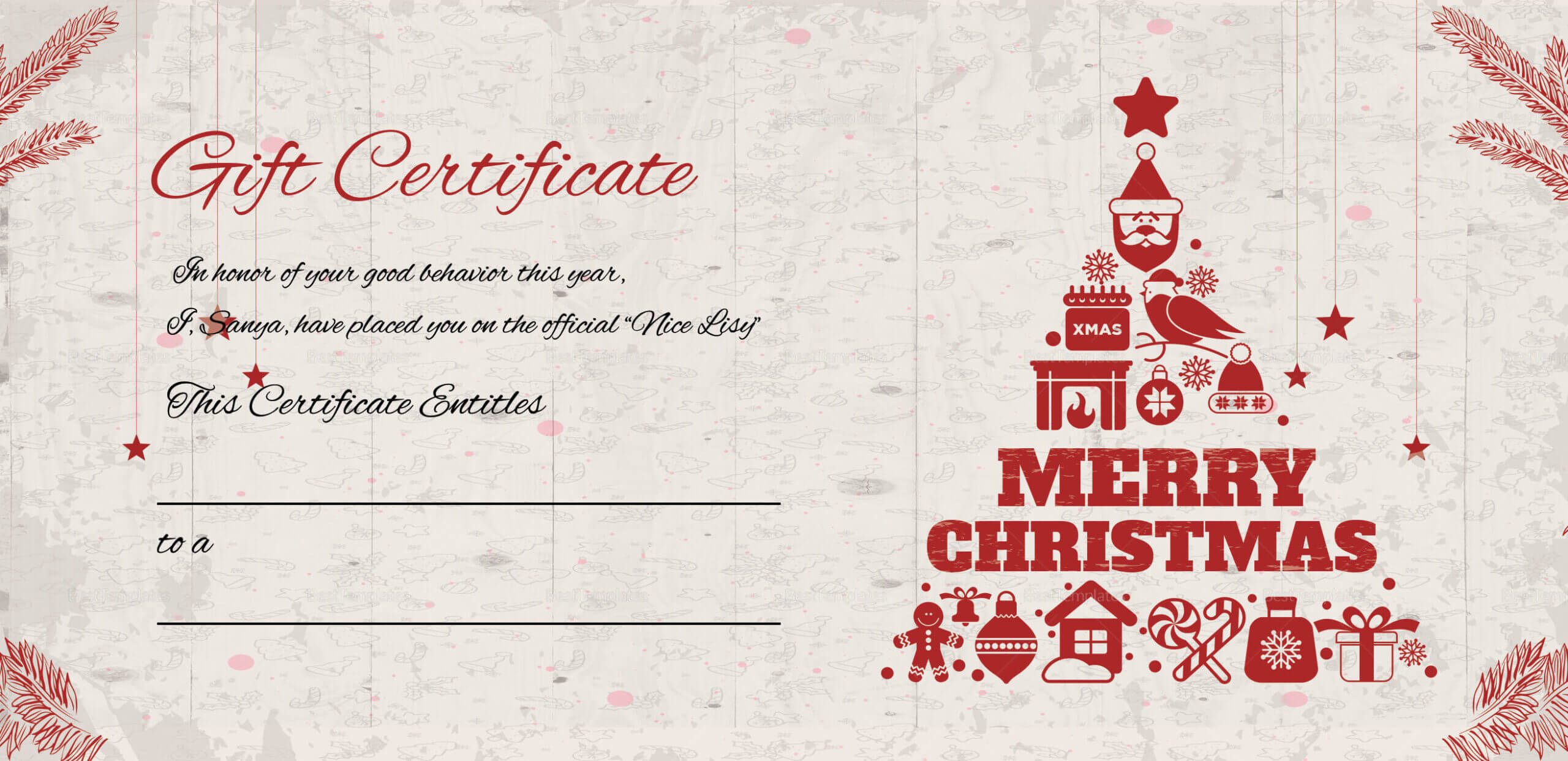 Design A Christmas Gift Voucher – Yeppe In Christmas Gift Certificate Template Free Download