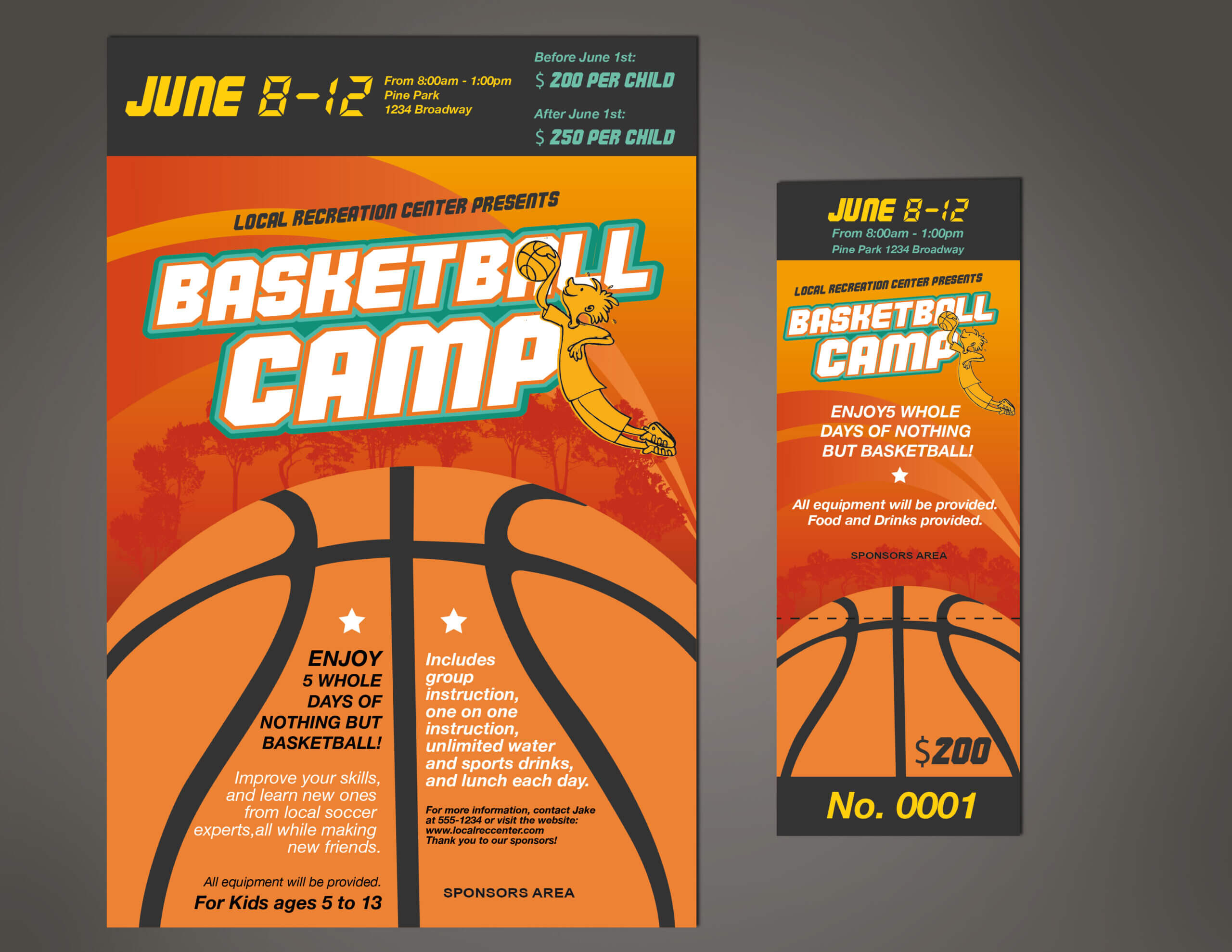 Designcontest – Basketball Camp Ticket & Poster Pertaining To Basketball Camp Brochure Template