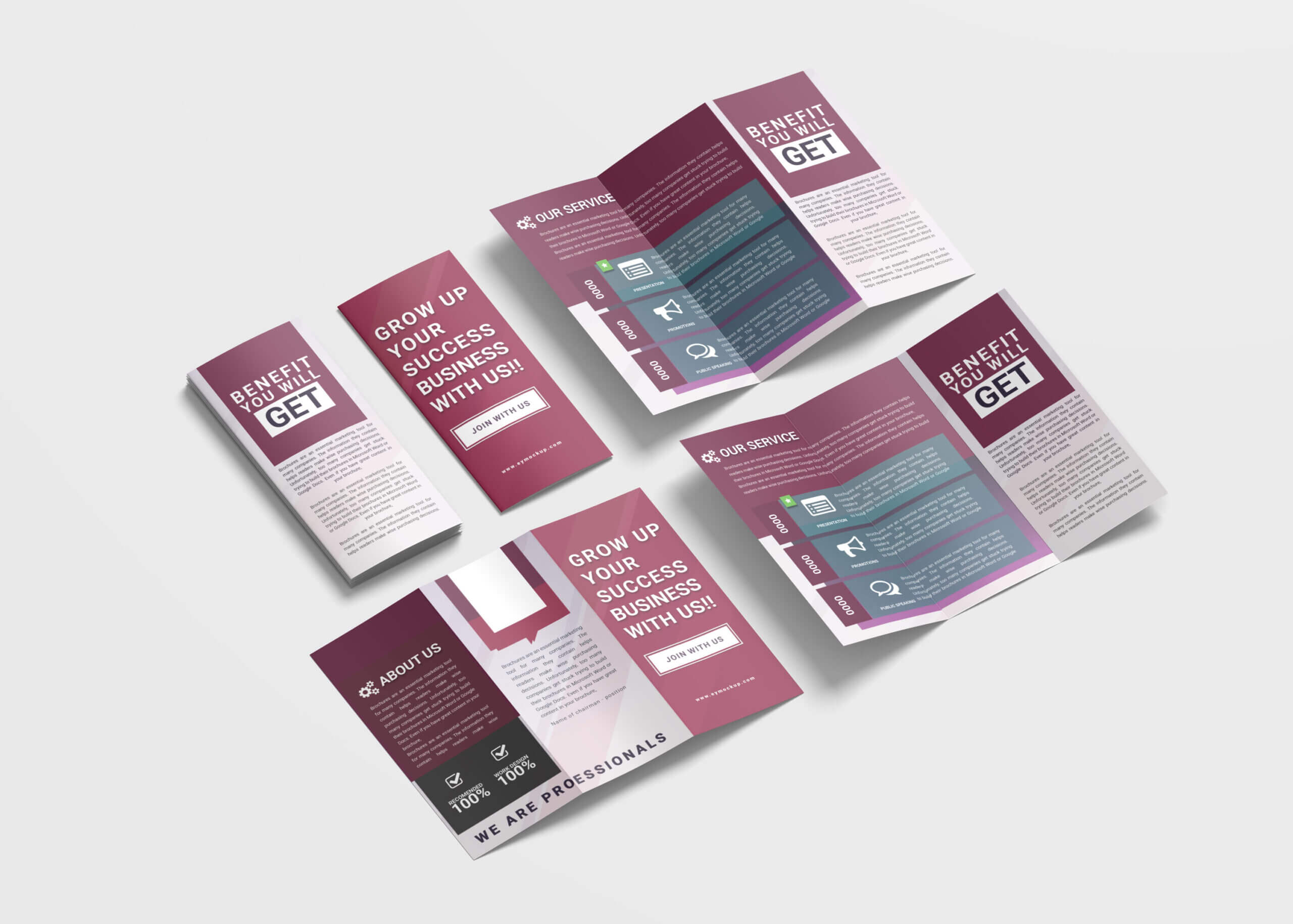 Digital Marketing Business Tri Fold Brochure Design Template For 4 Fold Brochure Template Word