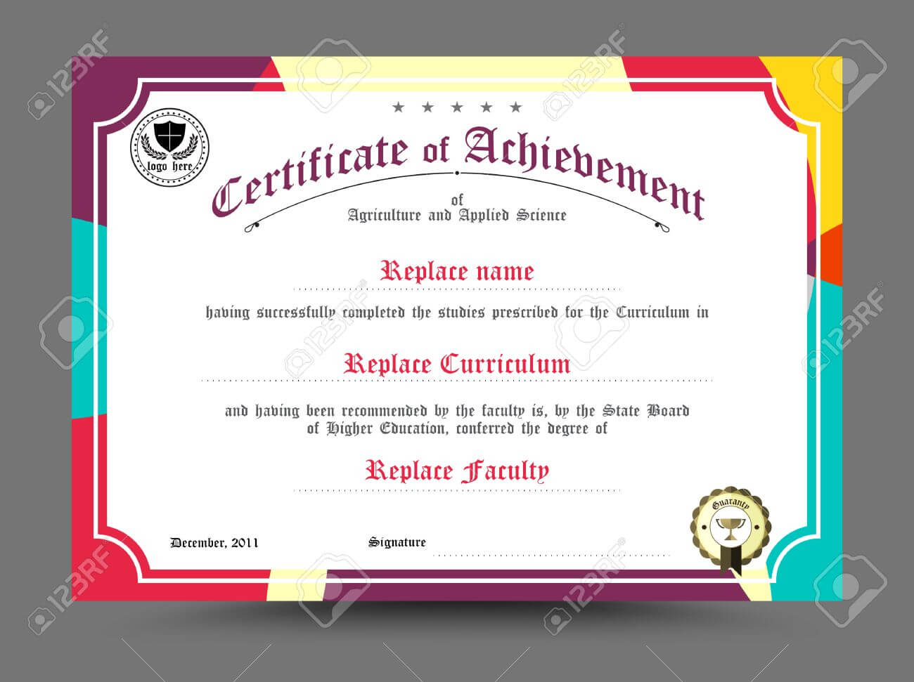 Diploma Certificate Template Design. Vector Illustration. With Regard To Design A Certificate Template