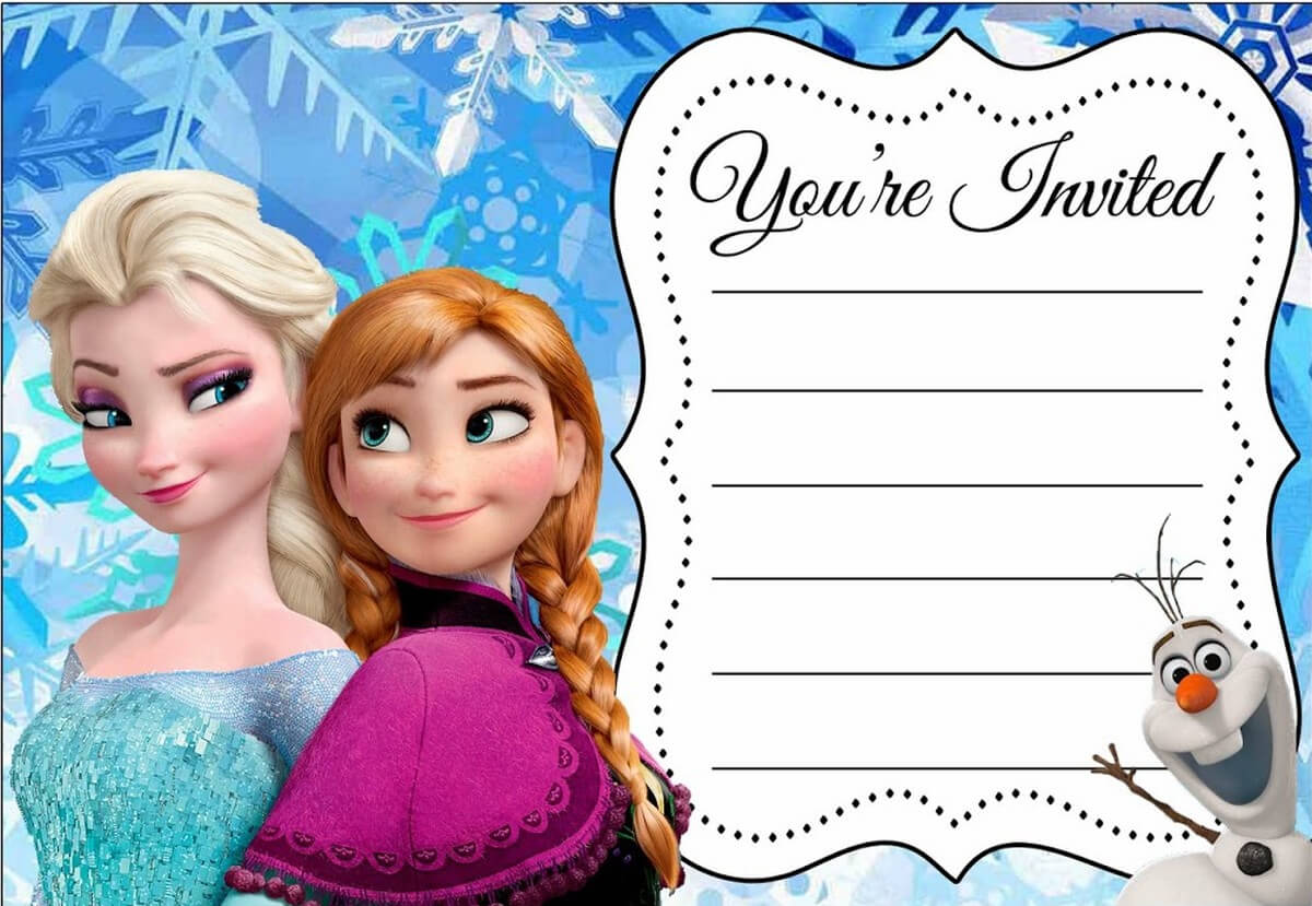 Disney Frozen Birthday Party Invitation Free Printable Intended For Frozen Birthday Card Template