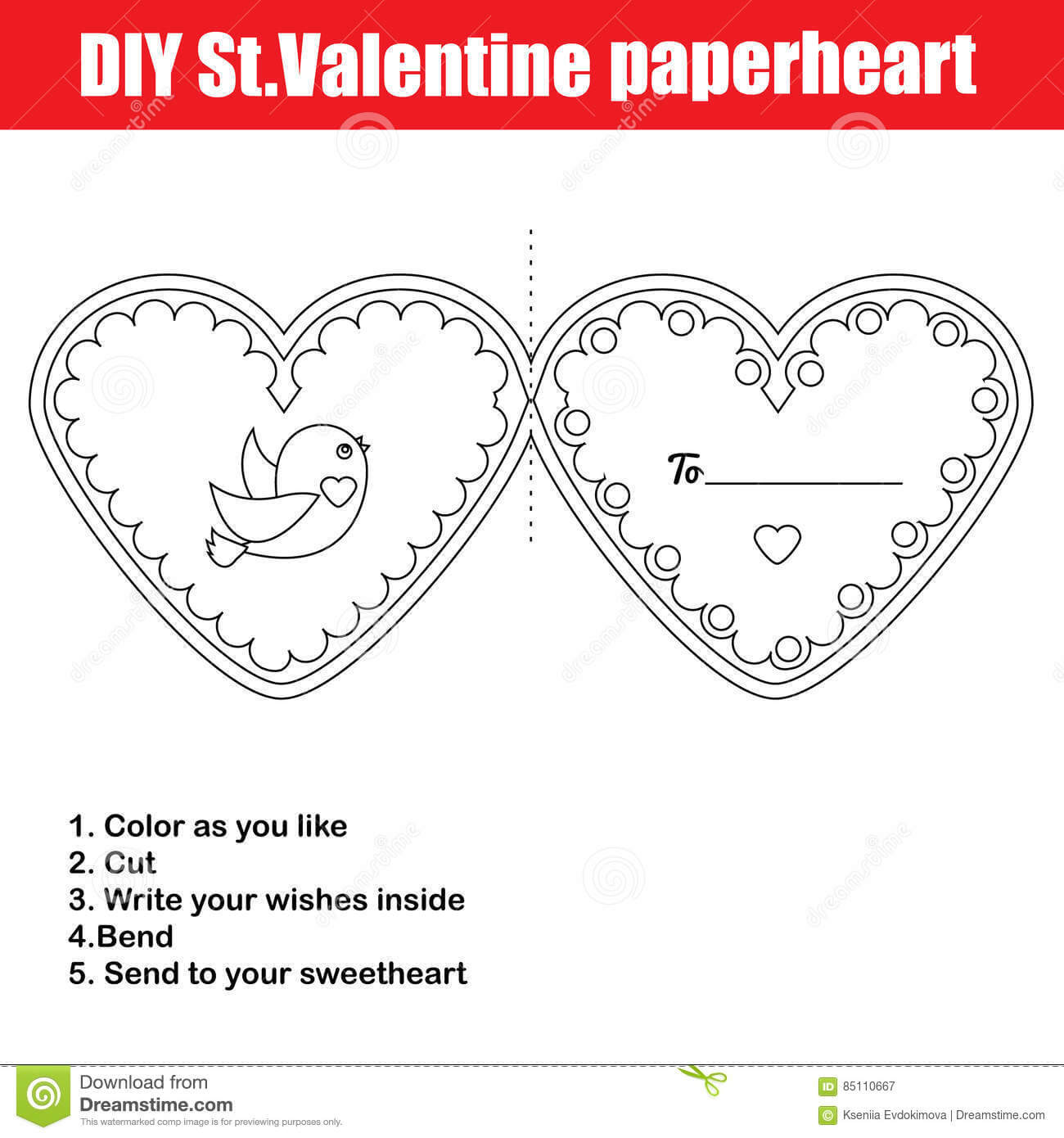 Diy Children Educational Creative Game. Make A Valentine Day Inside Valentine Card Template For Kids