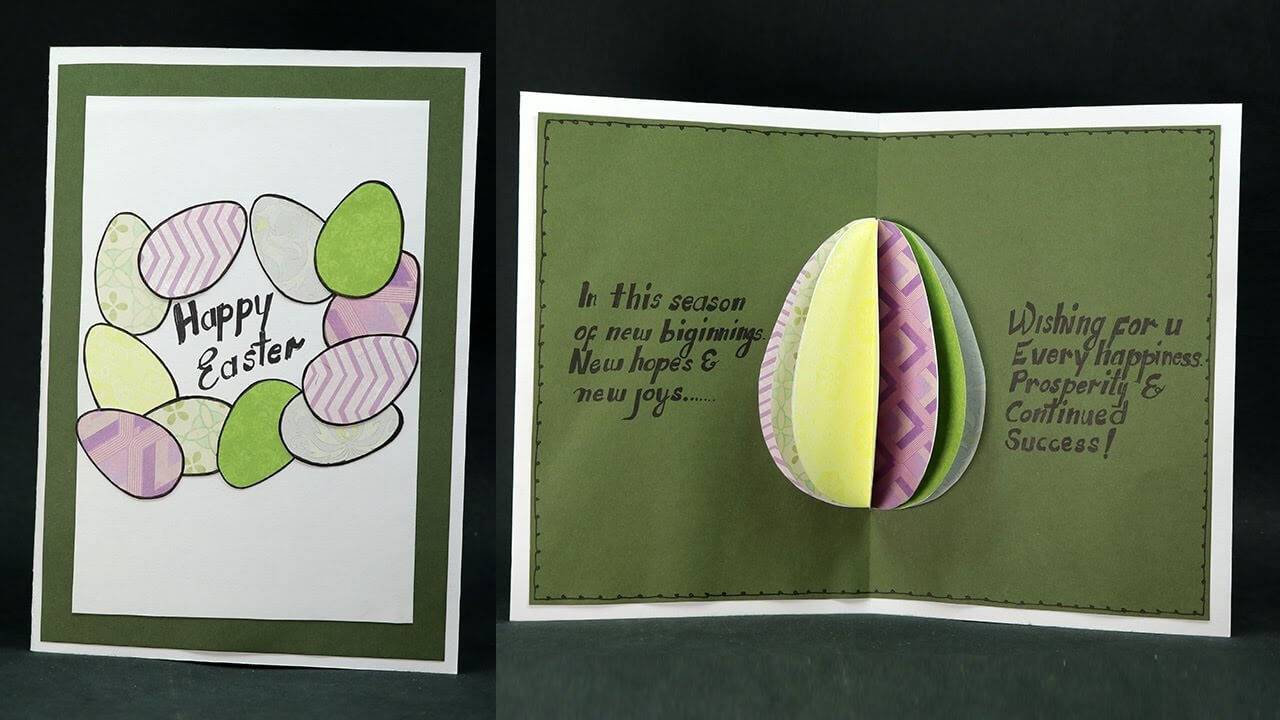 Diy Pop Up Easter Card  How To Make Easter Egg Pop Up Card Easy With Regard To Easter Card Template Ks2