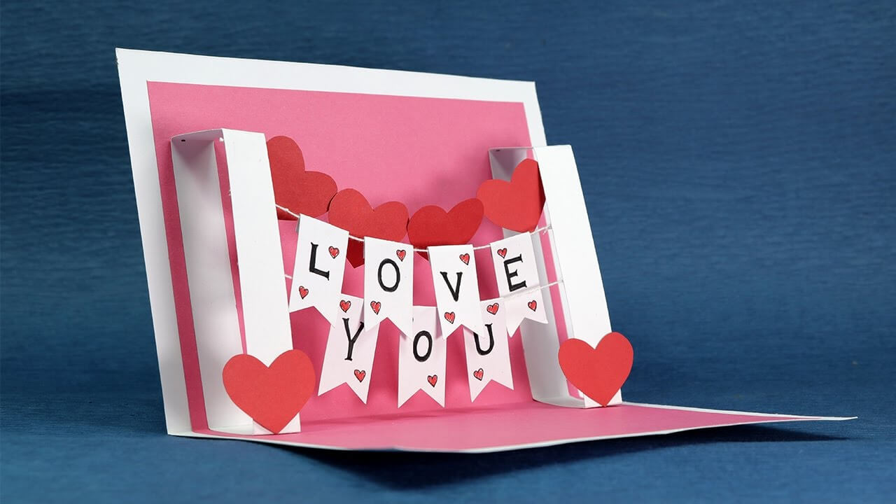 Diy Valentine Card - Handmade I Love You Pop Up Card Pertaining To I Love You Pop Up Card Template