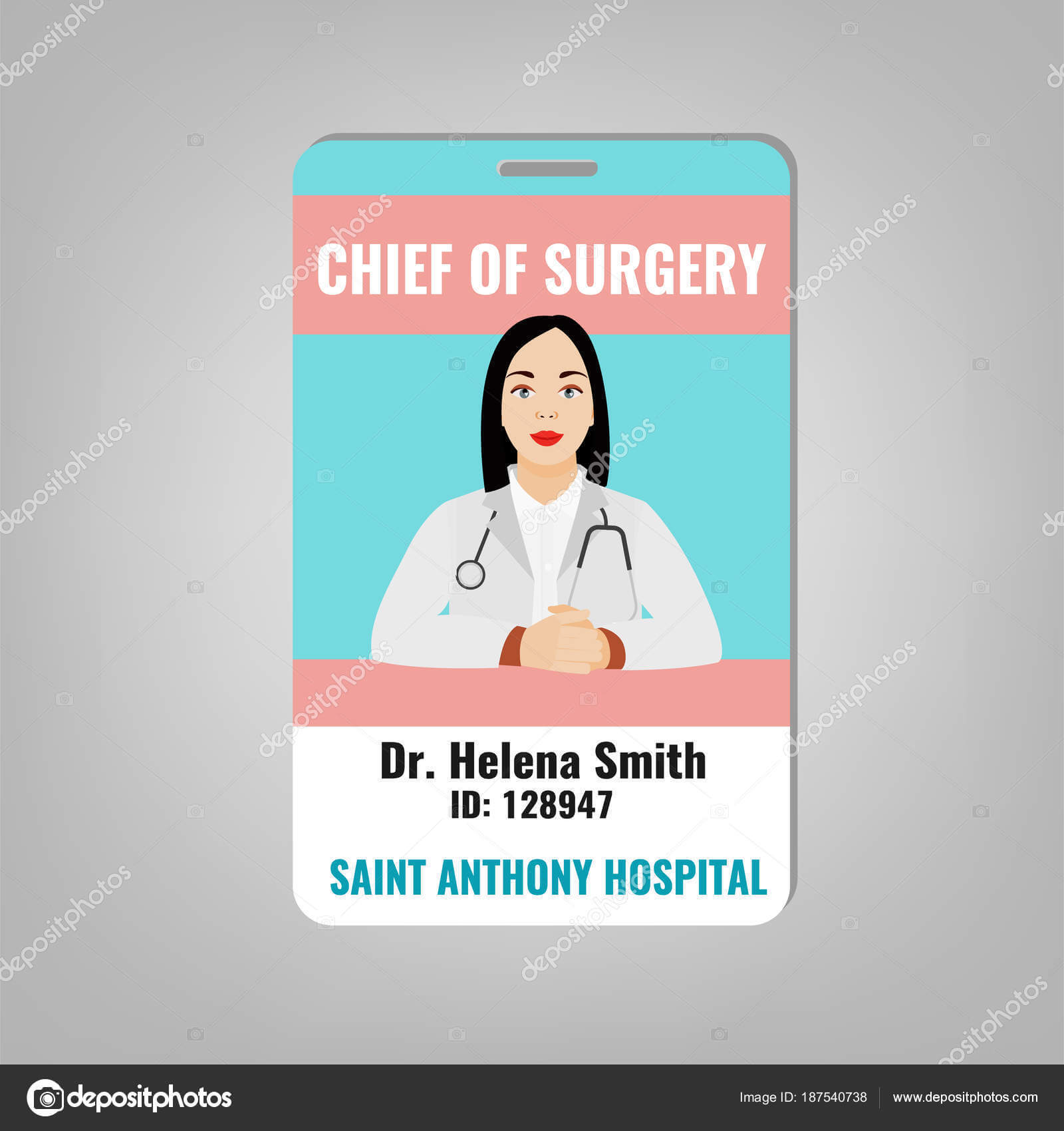 Doctor Id Card — Stock Vector © Annyart #187540738 For Doctor Id Card Template
