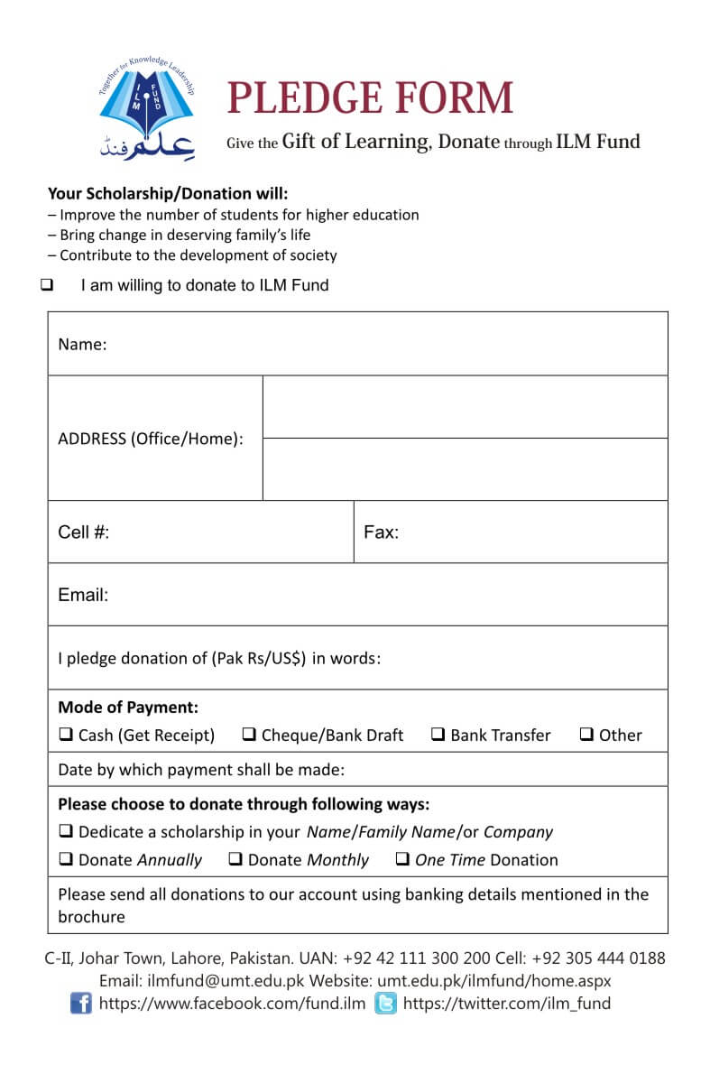 Free Pledge Form Template Free Sample, Example & Format Template