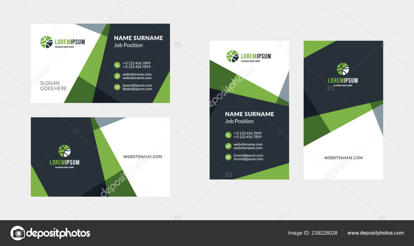 Double Sided Creative Business Card Template Portrait With Landscaping Business Card Template
