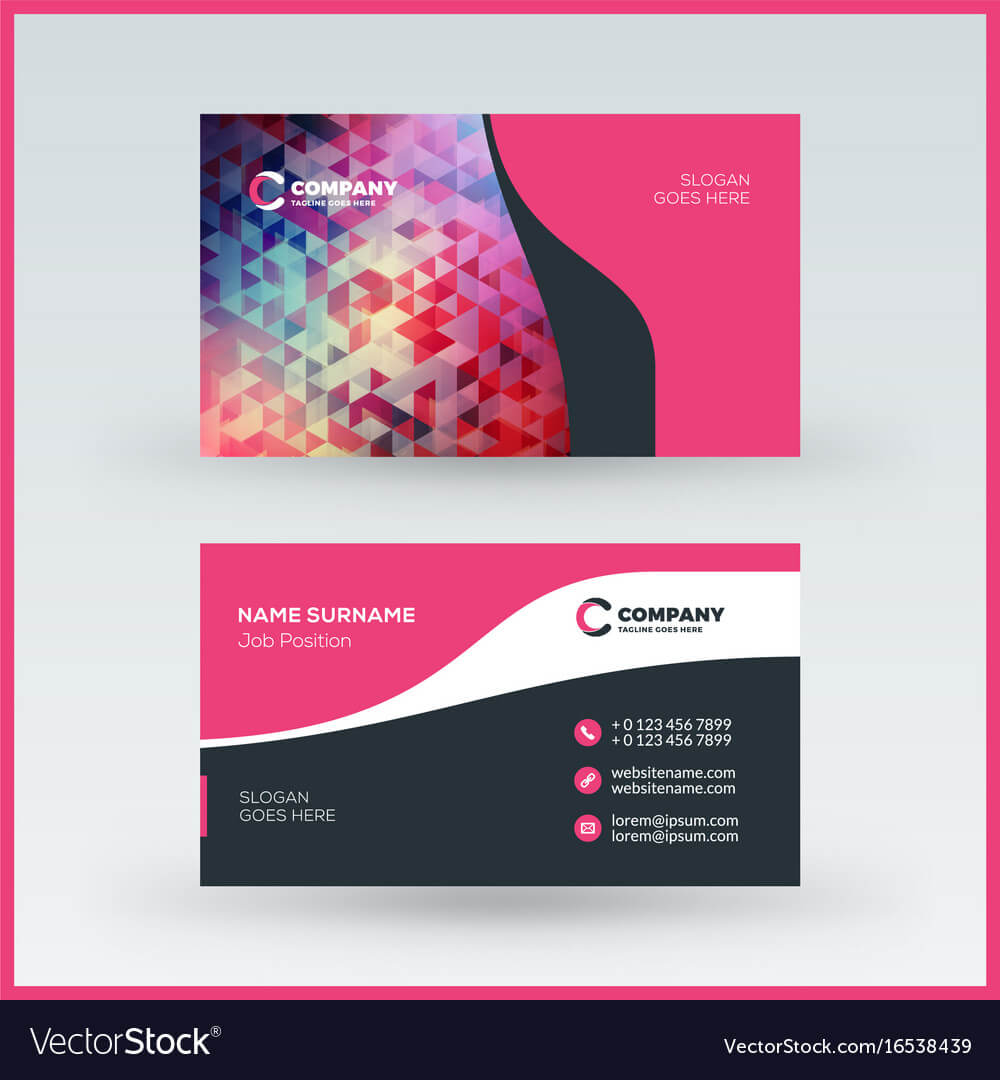 Double Sided Horizontal Business Card Template In Advertising Card Template