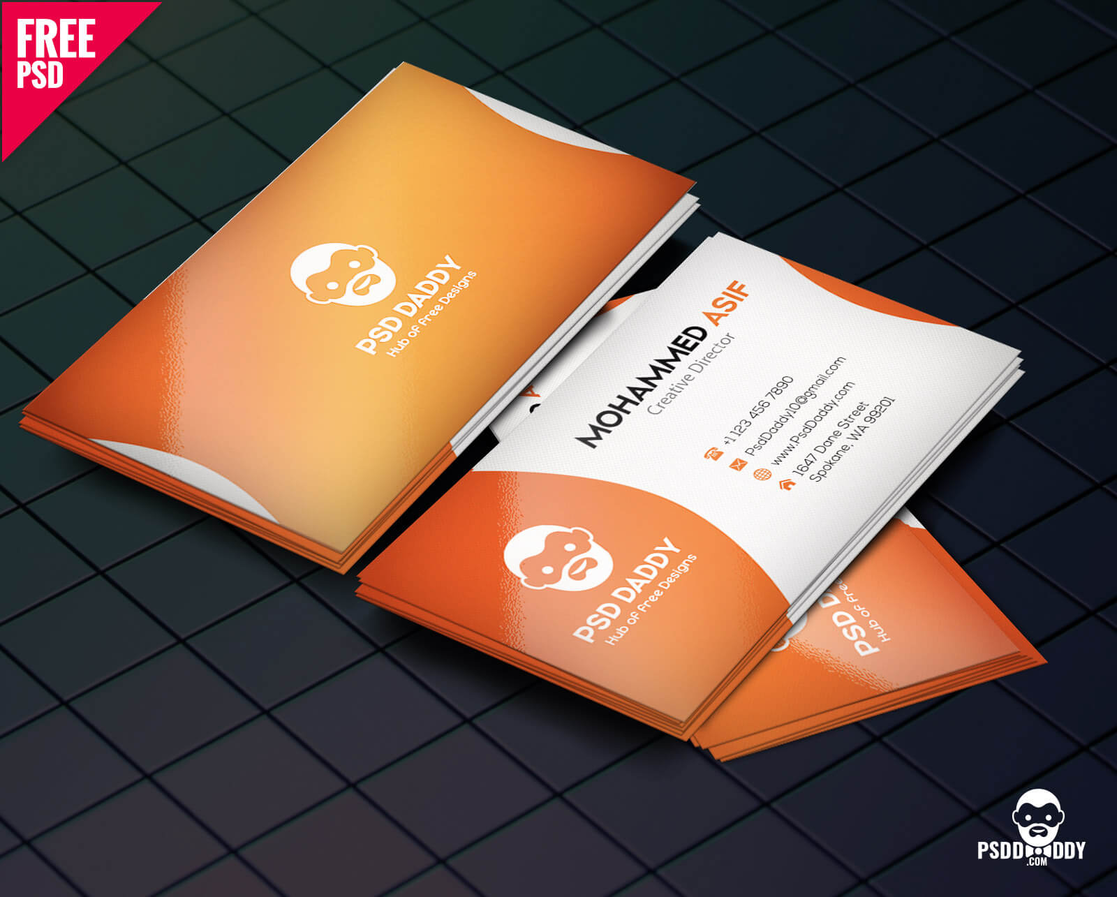 Download] Business Card Design Psd Free | Psddaddy In Download Visiting Card Templates