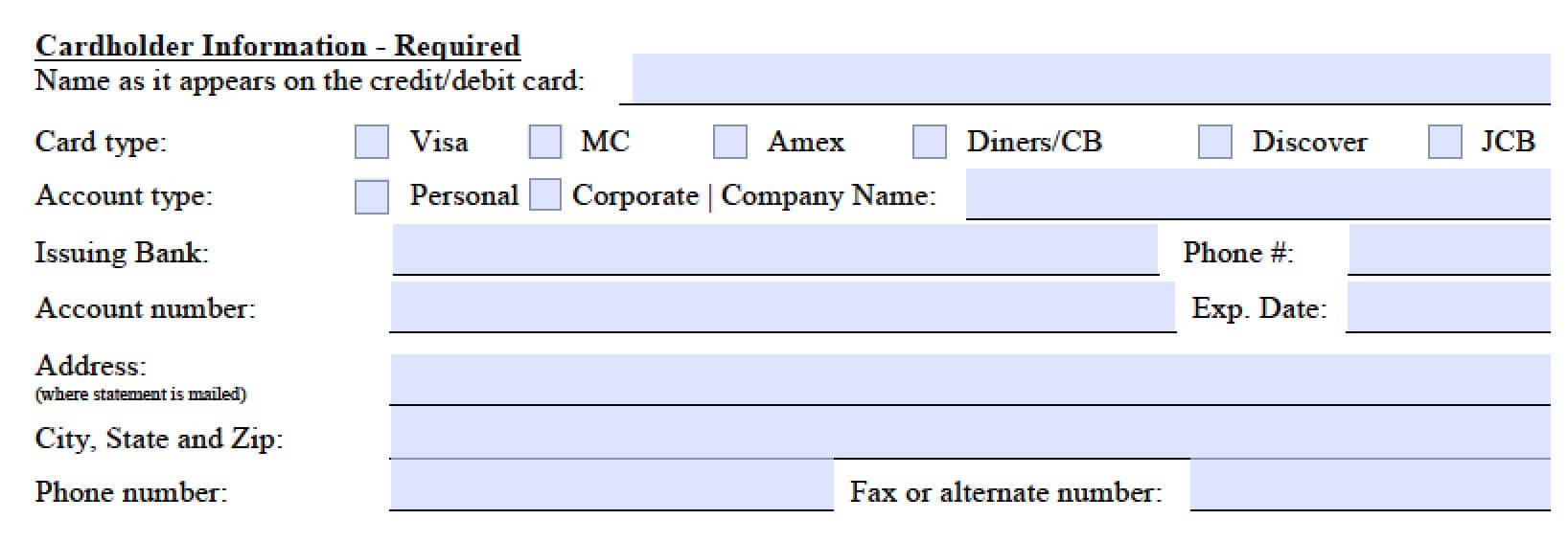 Download Marriott Credit Card Authorization Form Template Inside Credit Card Payment Form Template Pdf