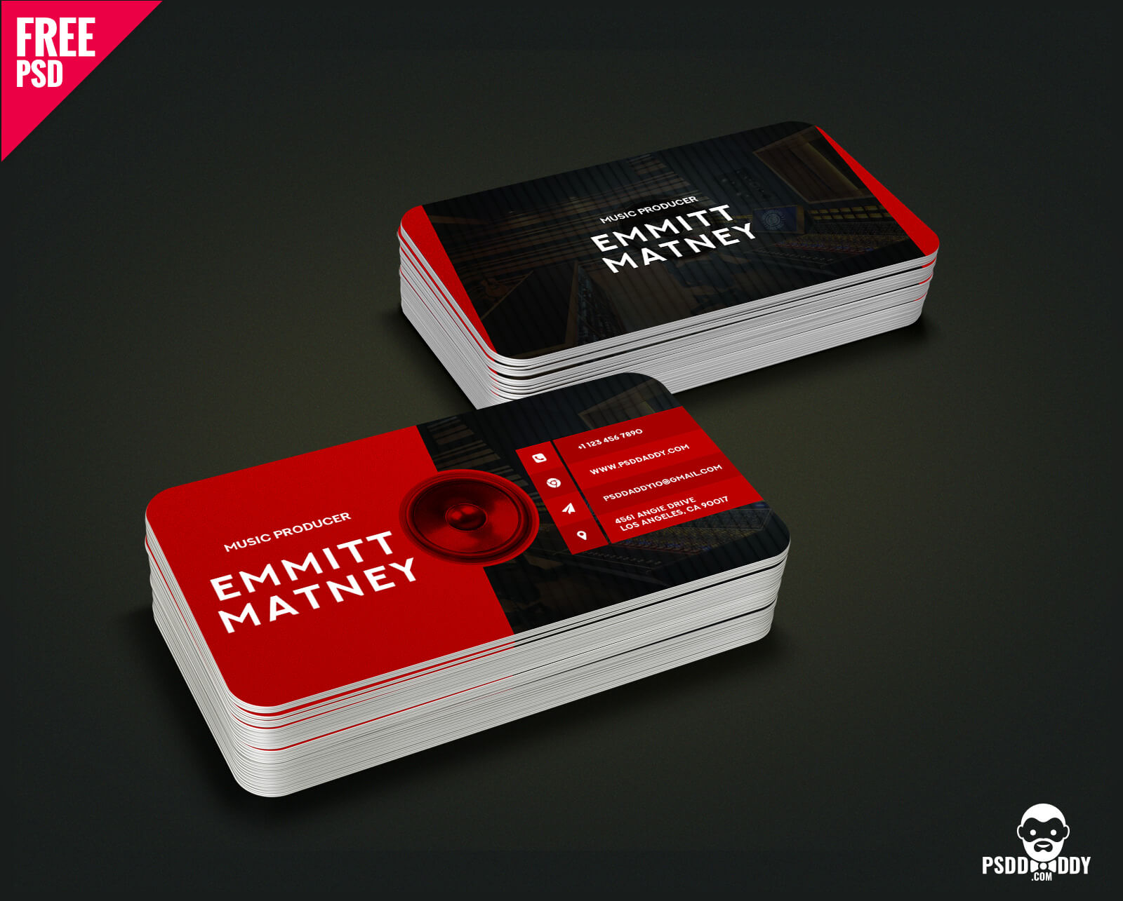 Download] Music Visiting Card Free Psd | Psddaddy For Free Psd Visiting Card Templates Download