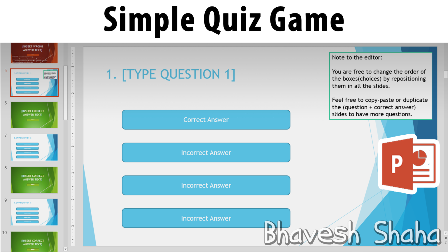 Download Powerpoint Template Interactive Quiz Game For pertaining to