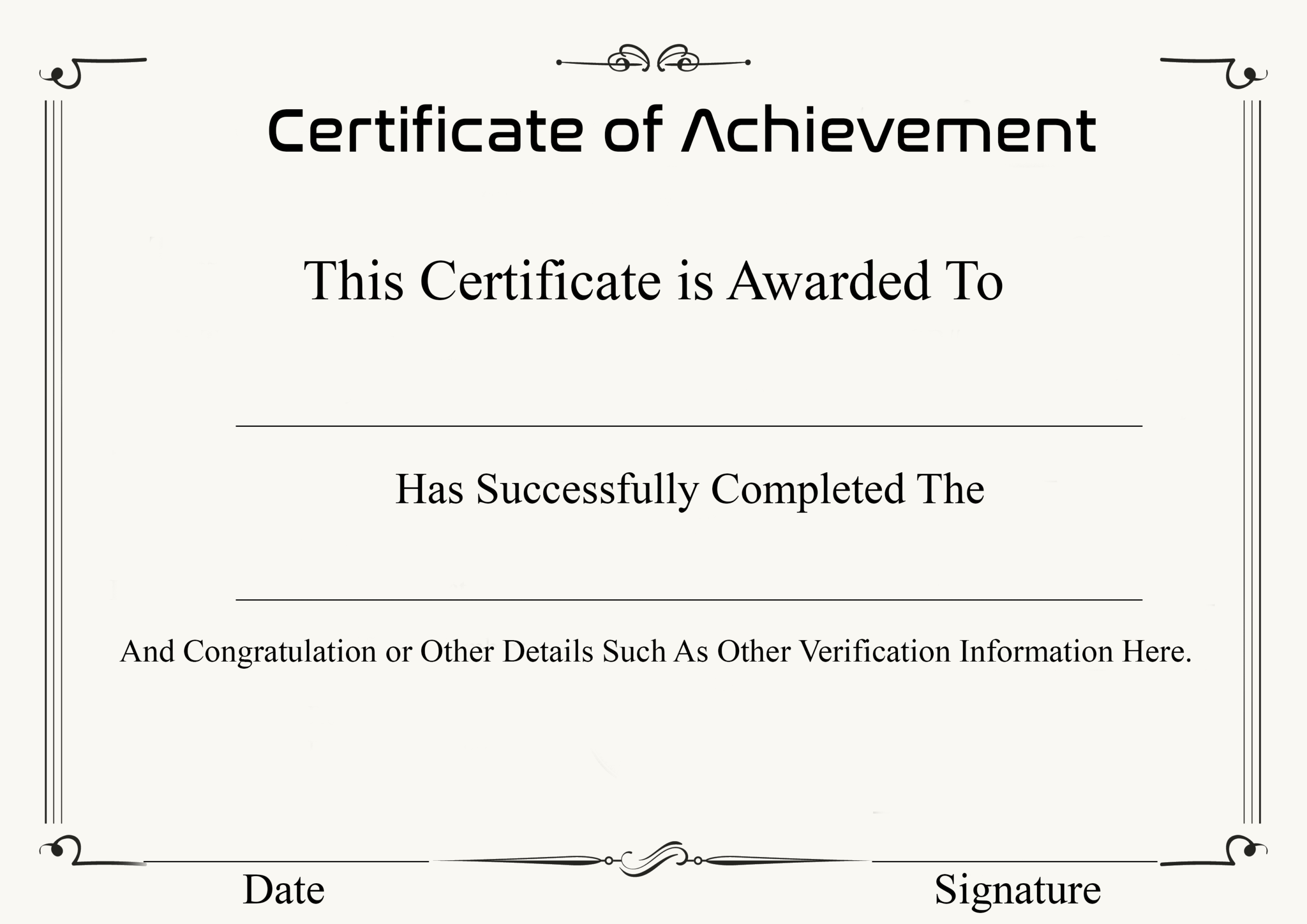 ❤️ Free Sample Certificate Of Achievement Template❤️ Inside Certificate Of Achievement Template Word