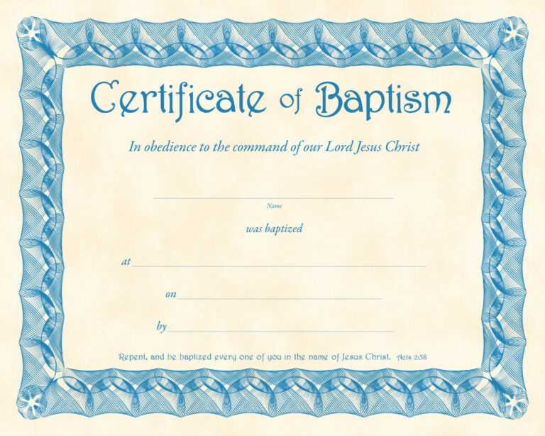 ️free Sample Certificate Of Baptism Form Template ️ Pertaining To 
