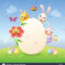Easter Greeting Card Template – Easter Bunny, Chicken Intended For Easter Chick Card Template