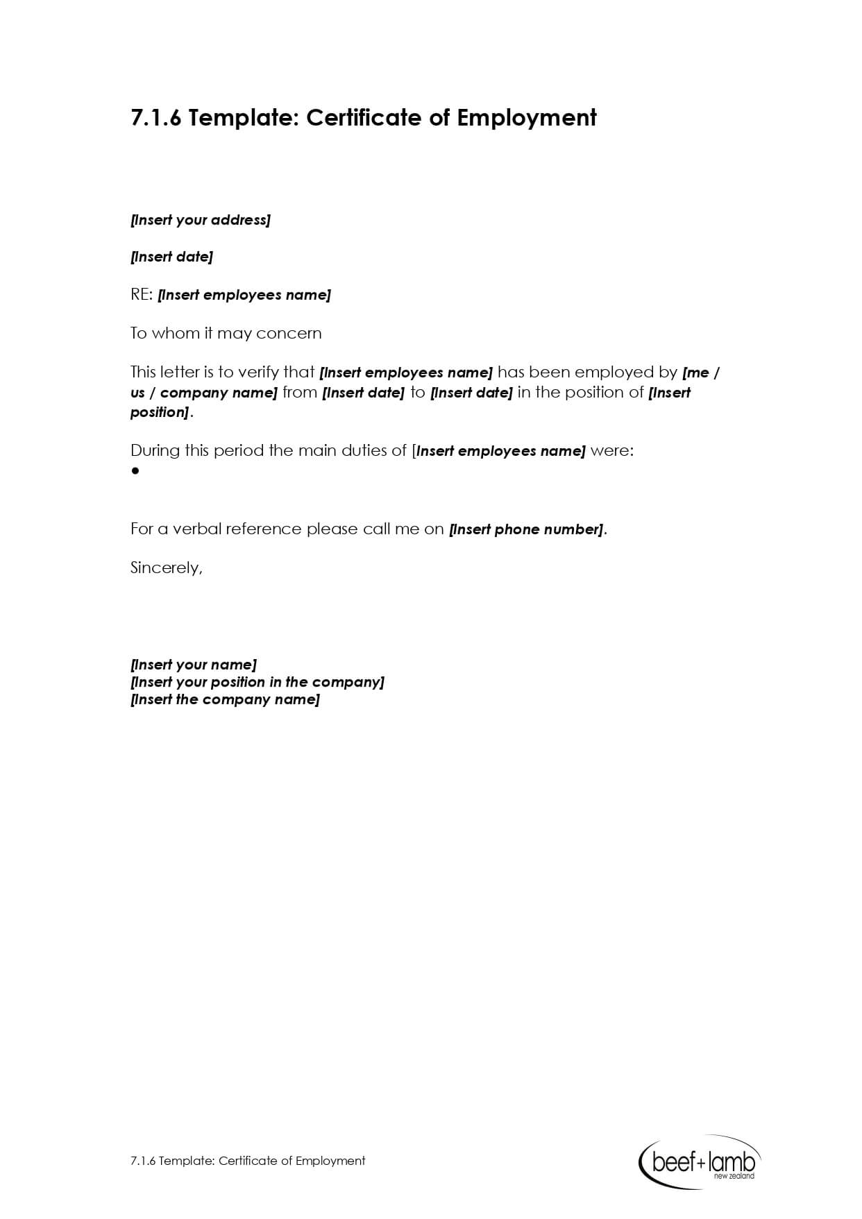 Editable Certificate Of Employment Template - Google Docs Regarding Employee Certificate Of Service Template