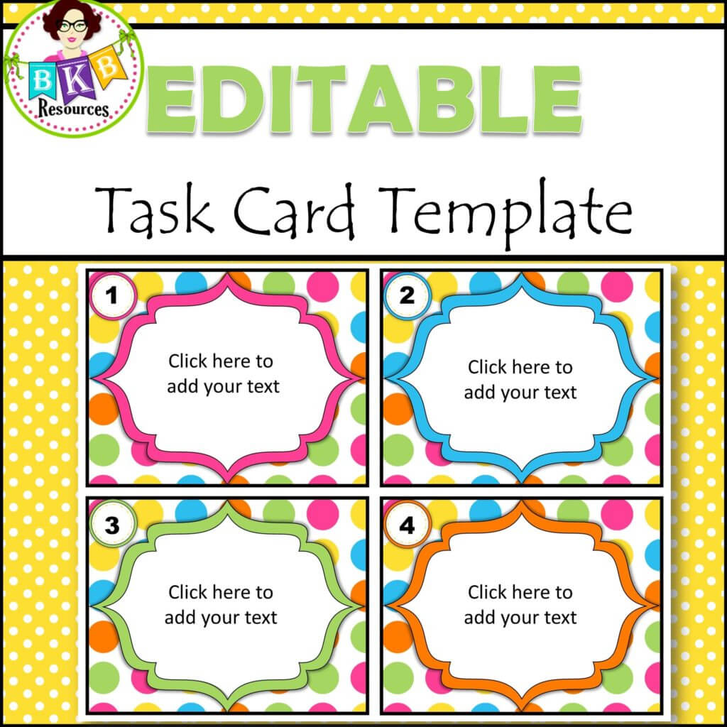 Editable Task Card Templates – Bkb Resources Regarding Task Cards Template