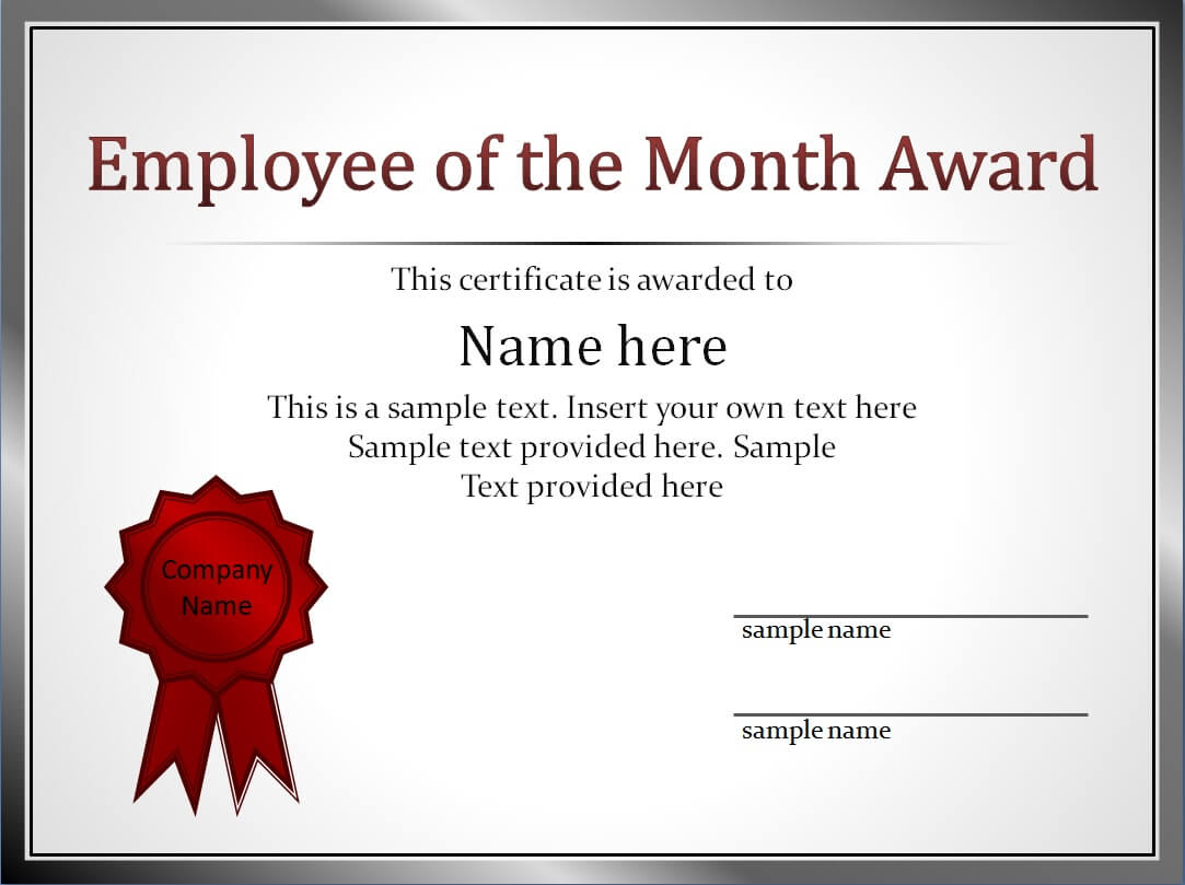 Effective Employee Award Certificate Template With Red Color In Best Employee Award Certificate Templates