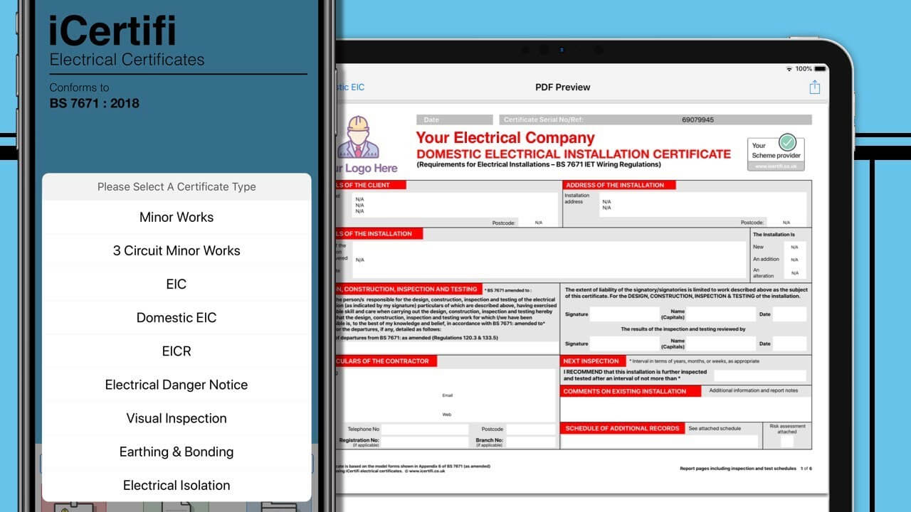 Electrical Certificate Apps And Software – Works Offline Intended For Electrical Isolation Certificate Template