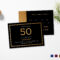 Elegant Black And Gold 50Th Birthday Invitation Template With Regard To Birthday Card Template Indesign