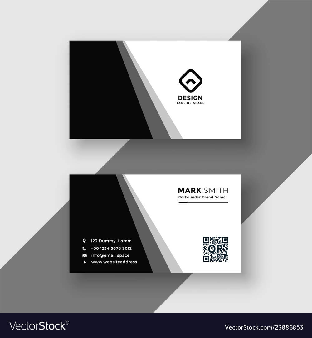 Elegant Black And White Business Card Template Within Black And White Business Cards Templates Free