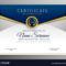 Elegant Blue And Gold Diploma Certificate Template with regard to Elegant Certificate Templates Free