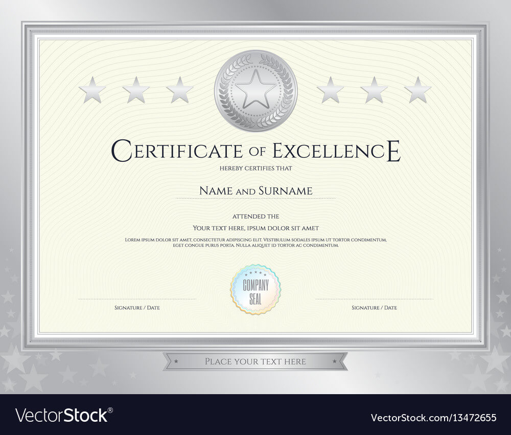 Elegant Certificate Template For Excellence Within Commemorative Certificate Template