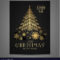 Elegant Christmas Card Template With Gold Fir Tree With Adobe Illustrator Christmas Card Template