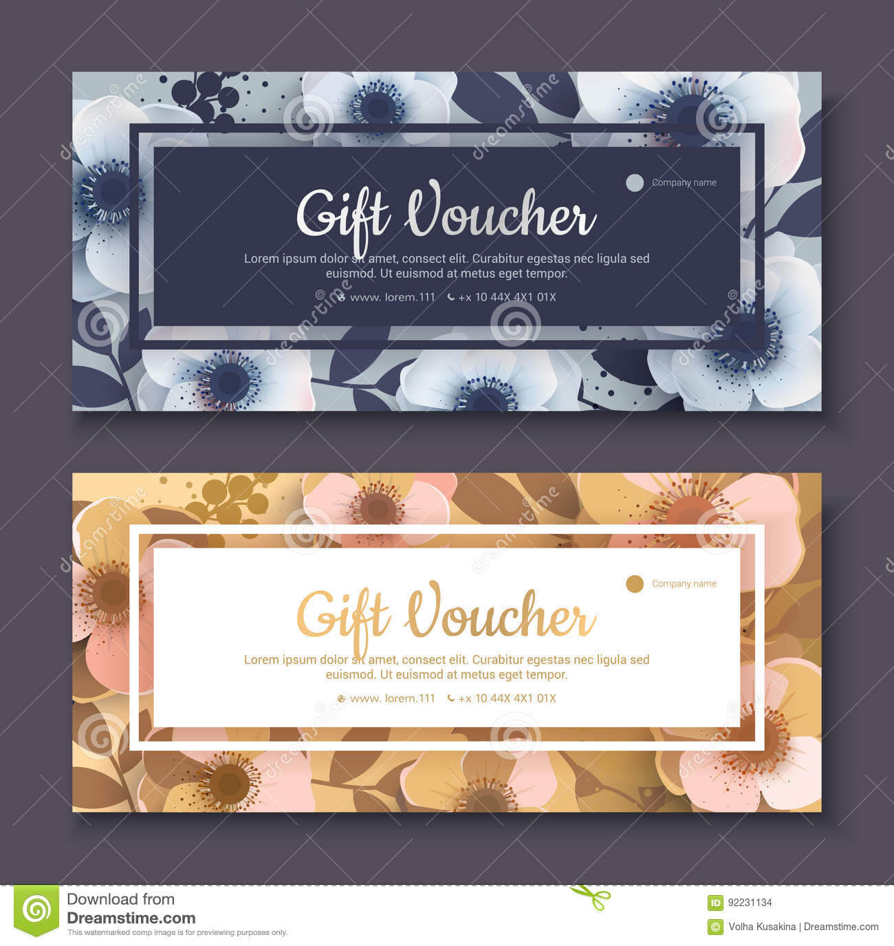 Elegant Gift Voucher, Coupon Template. Stock Illustration Regarding Salon Gift Certificate Template