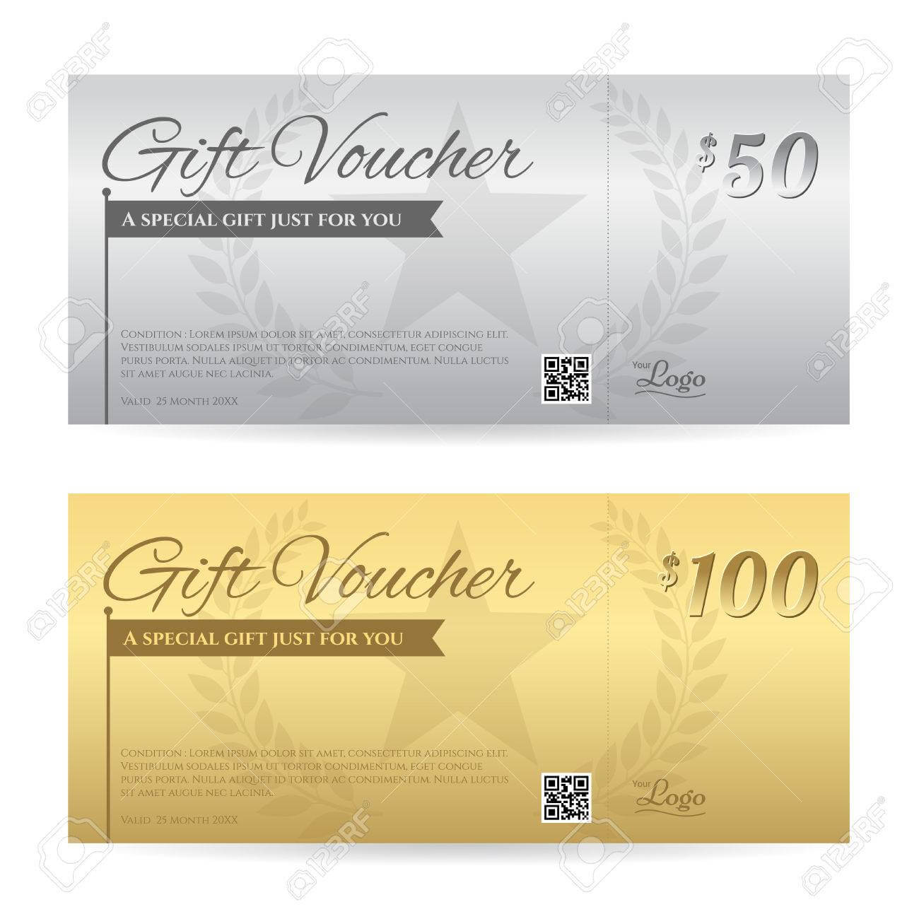 Elegant Gift Voucher Or Gift Card Certificate Template In Gold.. In Elegant Gift Certificate Template