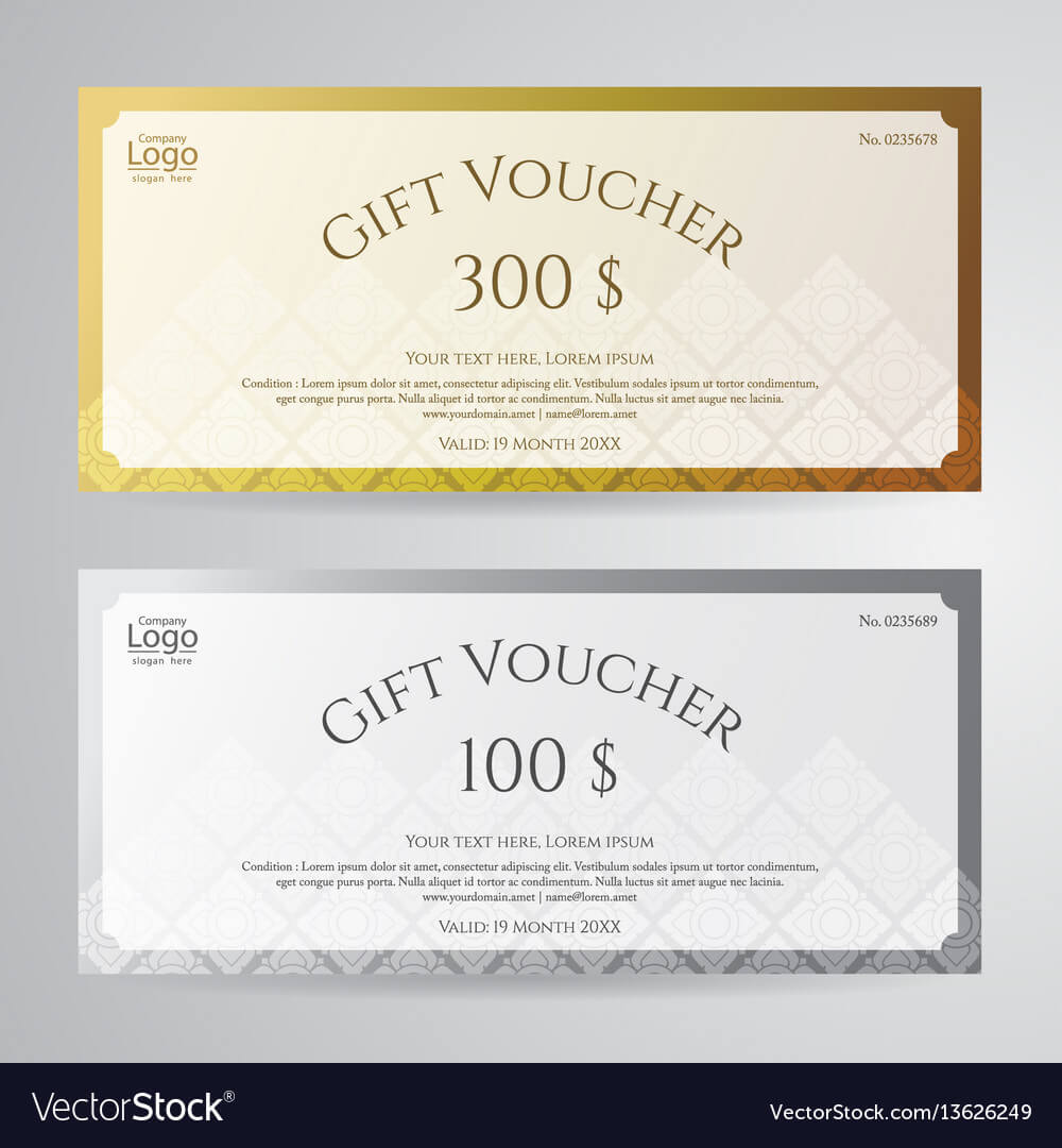 Elegant Gift Voucher Or Gift Card In Gold Silver Throughout Elegant Gift Certificate Template