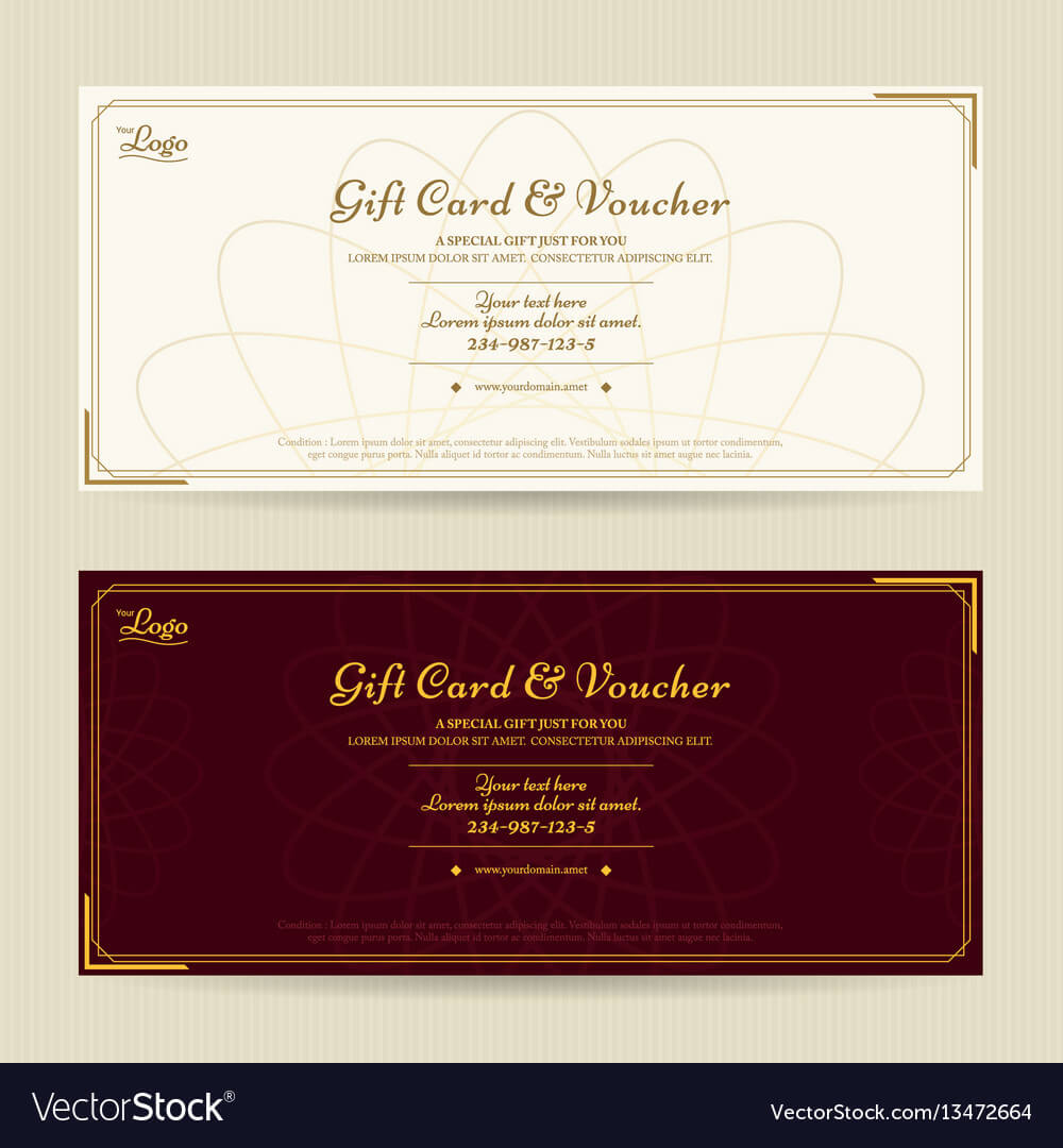 Elegant Gift Voucher Or Gift Card Template Intended For Elegant Gift Certificate Template