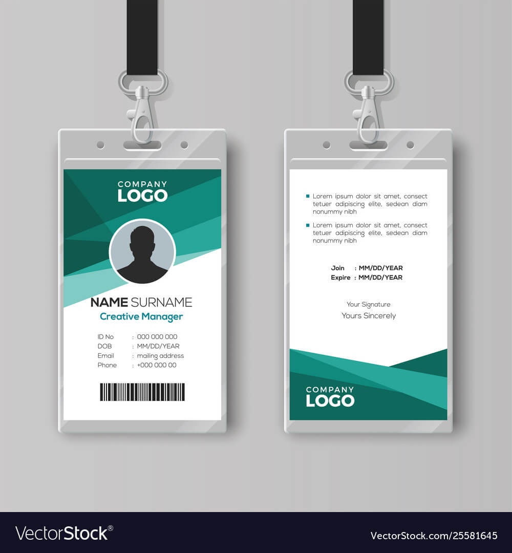 Elegant Id Card Design Template Within Template For Id Card Free Download
