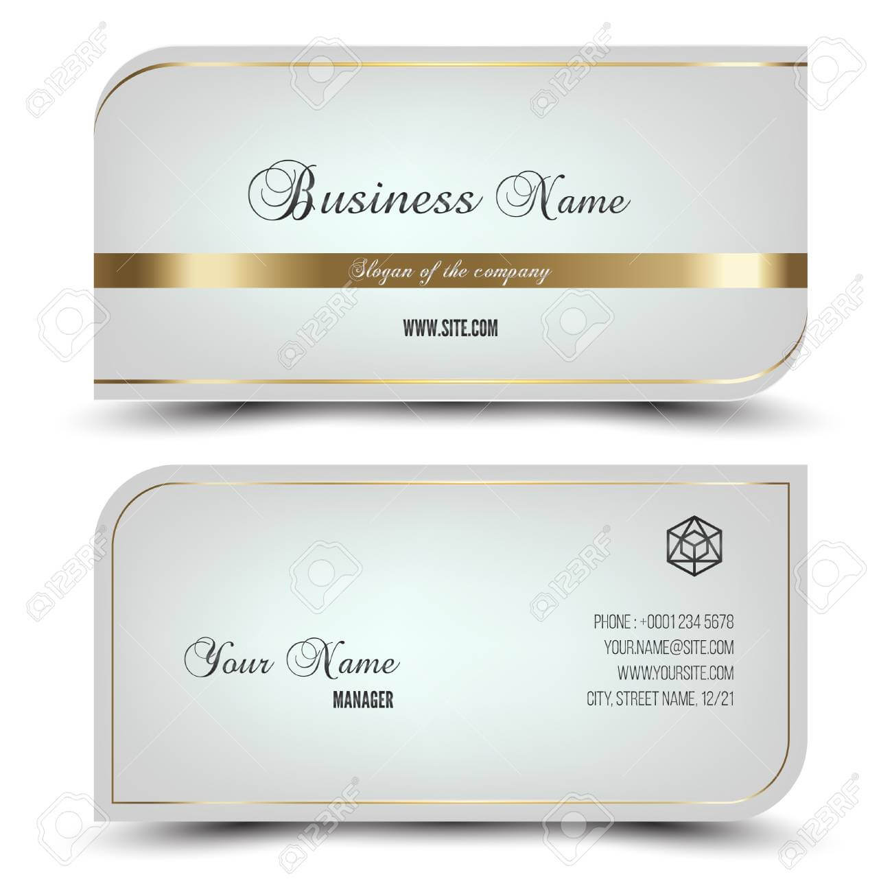 Elegant Vector Business Card And Name Card,horizontal Simple.. In Place Card Size Template
