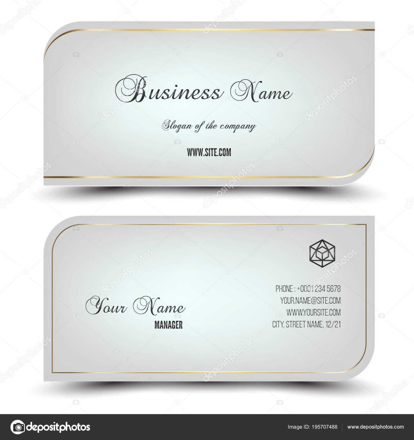 Elegant Vector Business Card Name Card Horizontal Simple intended for Place Card Size Template ...