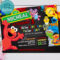 Elmo Birthday Invitation Printed Sesame Street Invite Printable With Elmo Birthday Card Template
