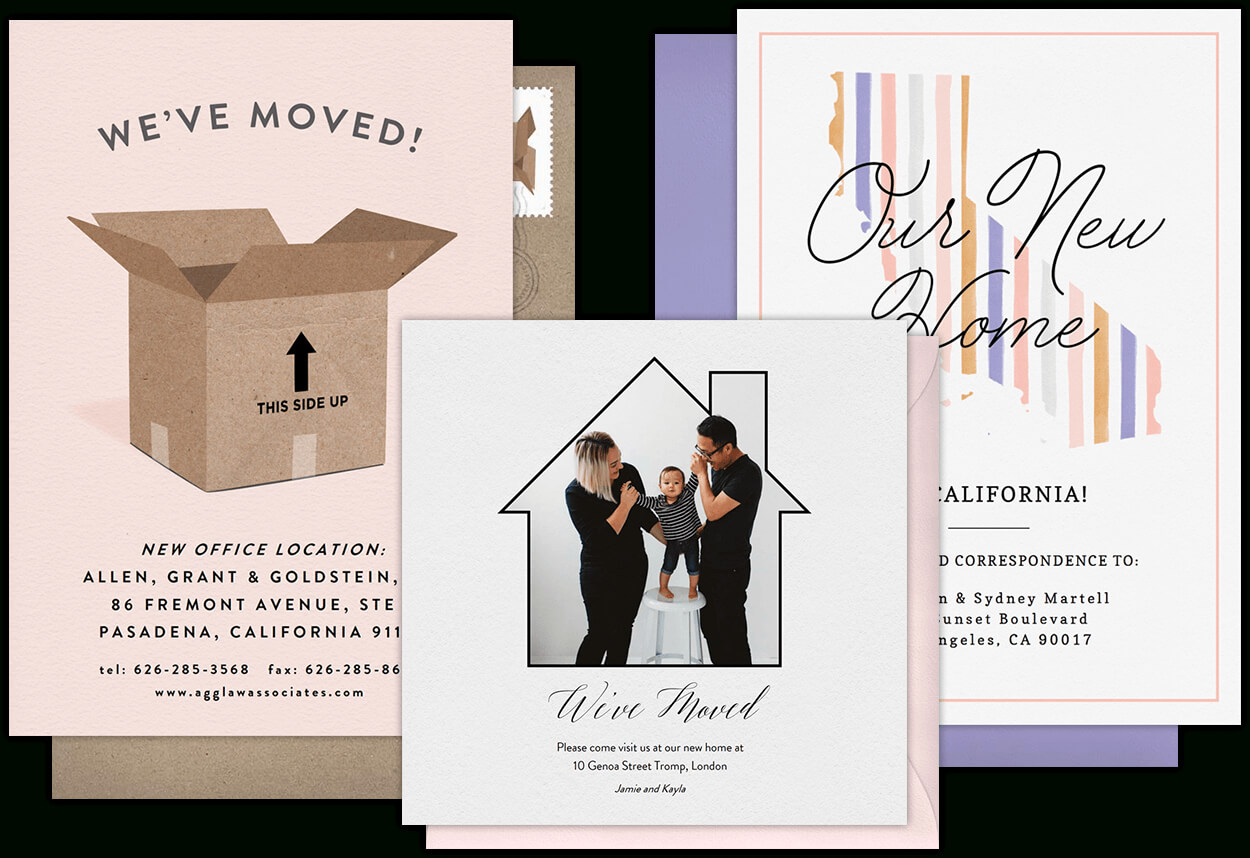 Email Online Moving Announcements That Wow! | Greenvelope For Moving Home Cards Template