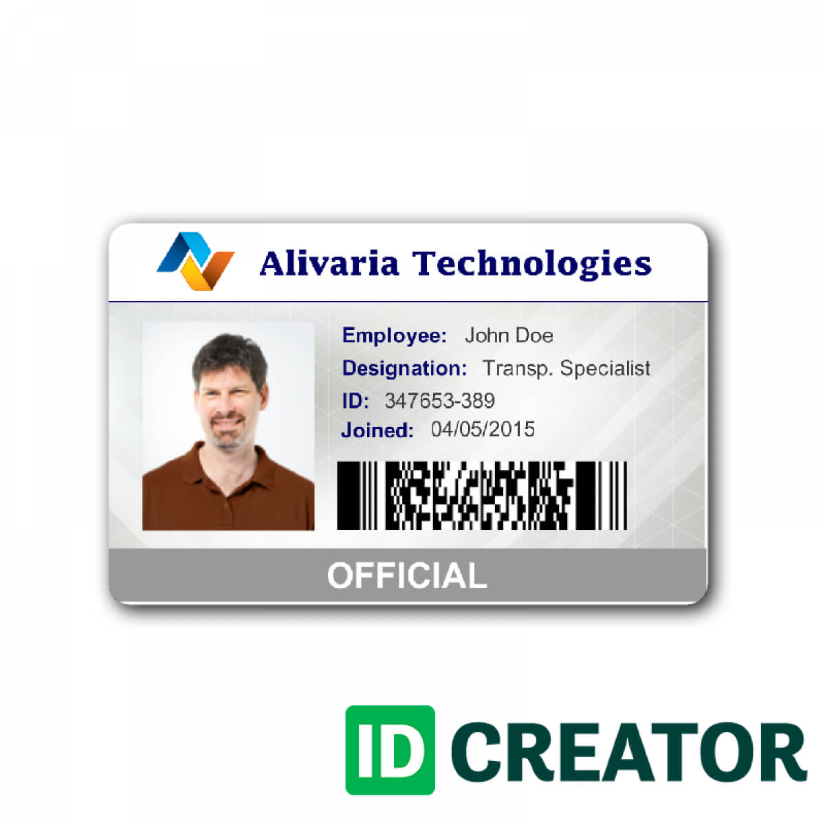 employee id card template free download