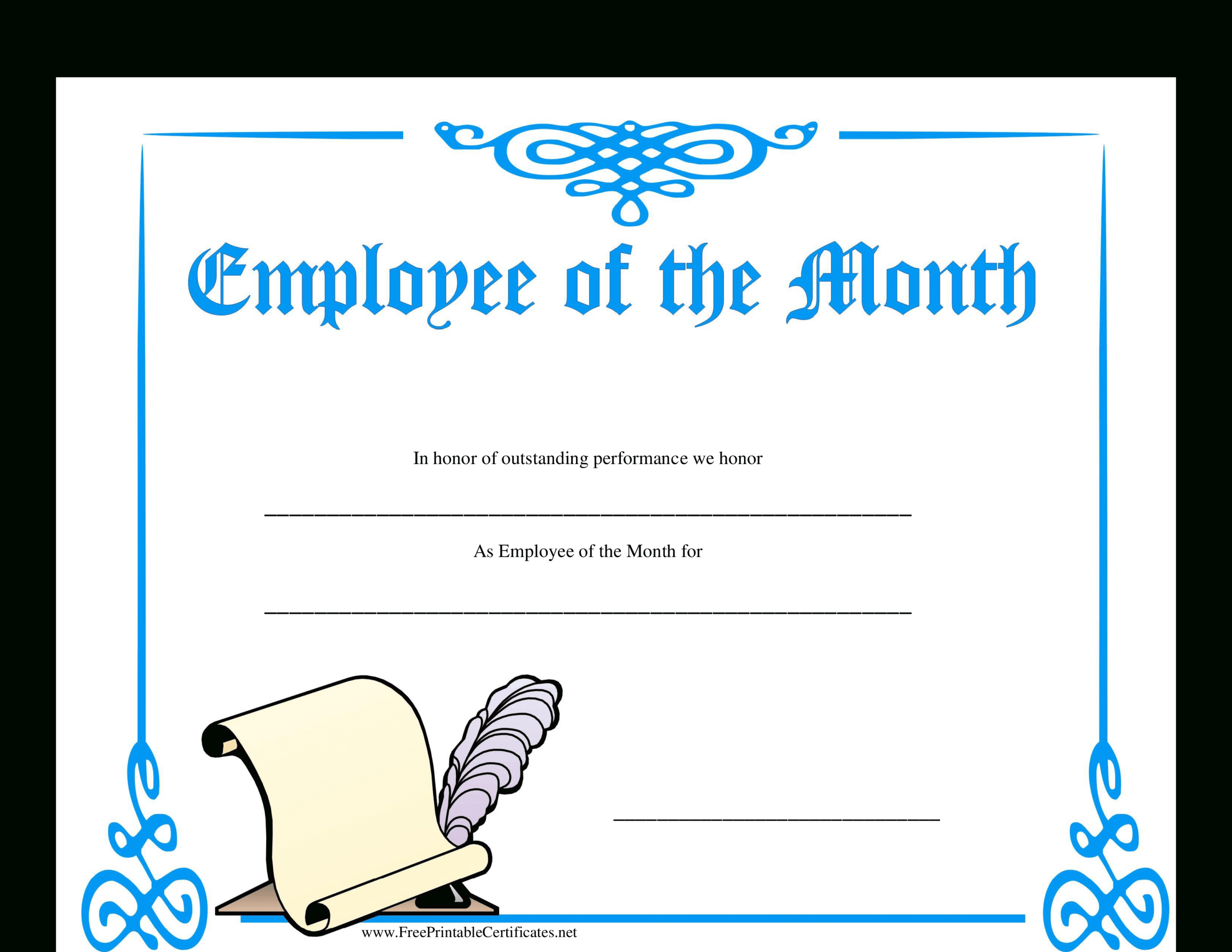 Employee Of The Month Certificate | Templates At Regarding Employee Of The Month Certificate Template