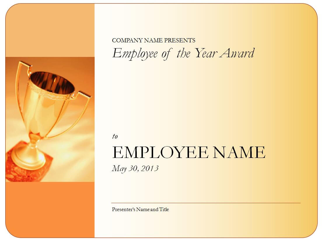 Employee Of The Year Certificate With Employee Of The Year Certificate Template Free