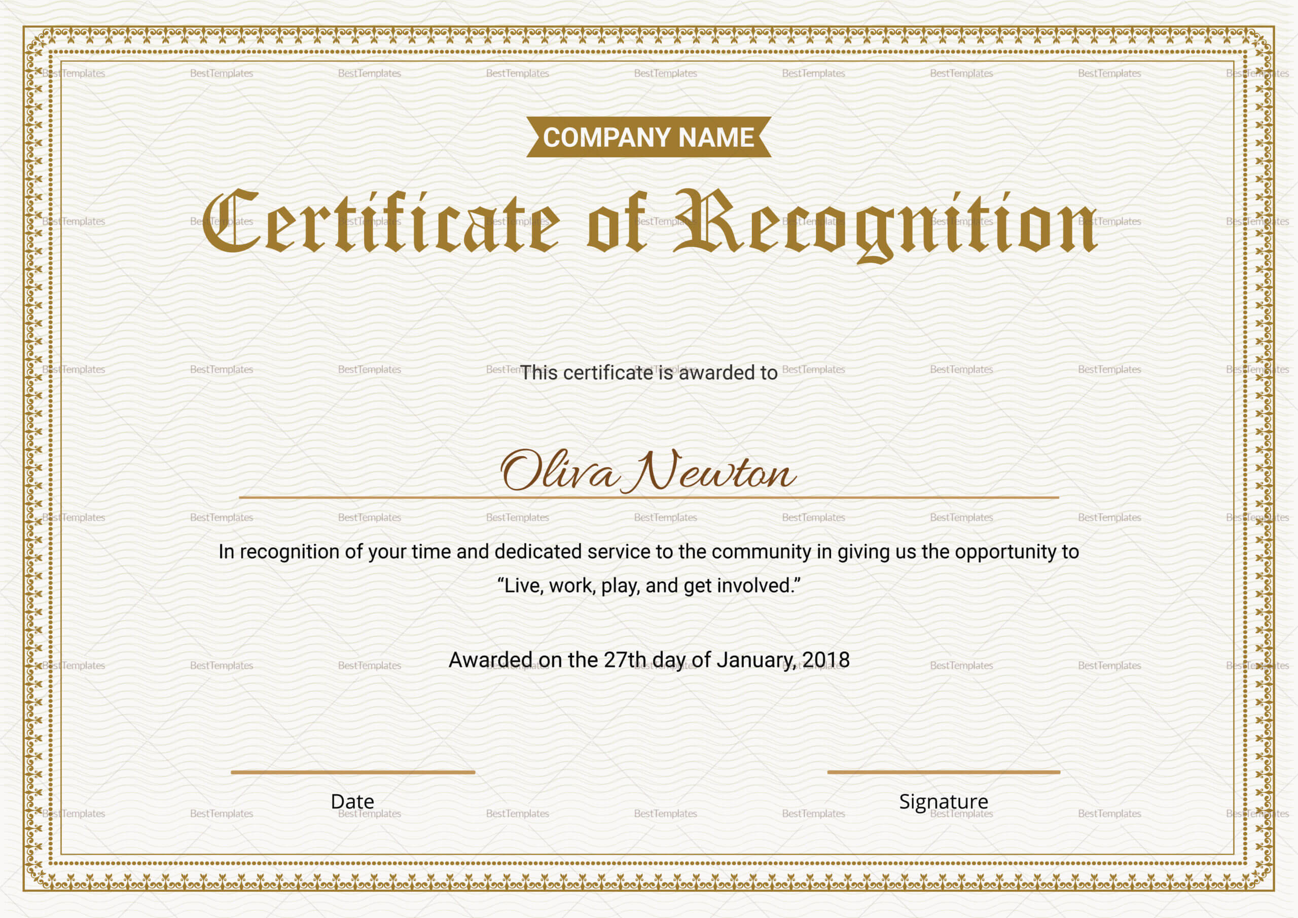 Employee Recognition Certificates Templates - Calep Throughout Best Employee Award Certificate Templates