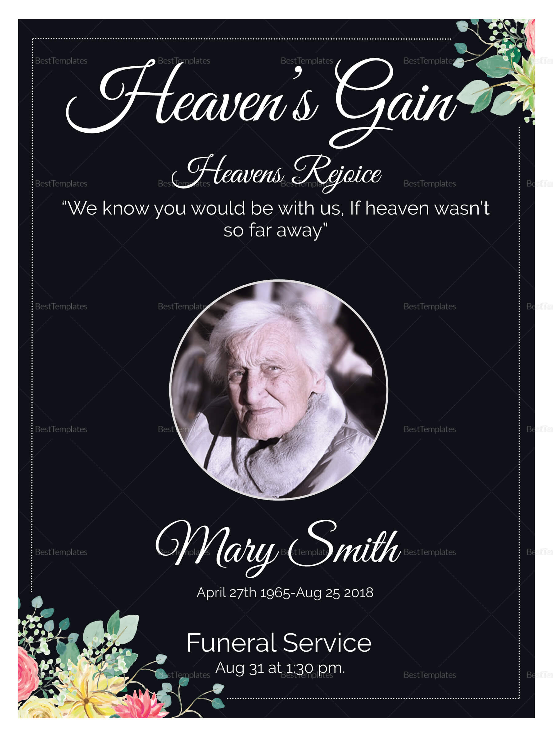 Eulogy Funeral Invitation Card Template With Funeral Invitation Card Template