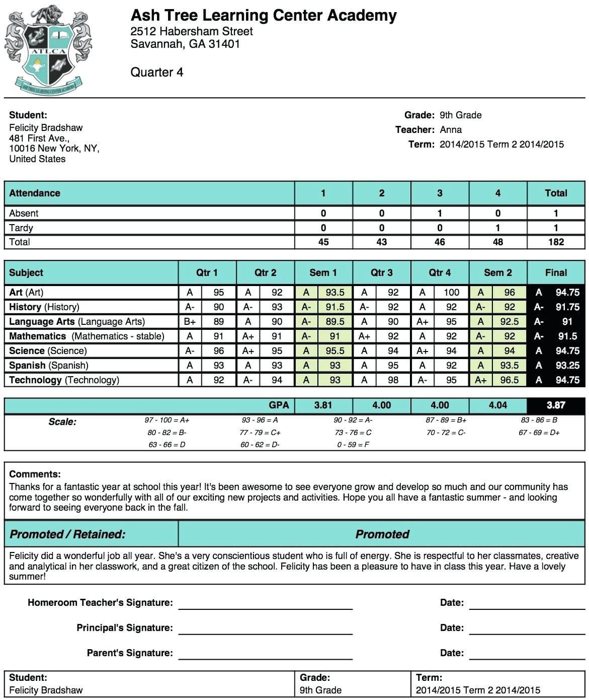 Excel Report Card Template – Harryatkins Inside High School Student Report Card Template