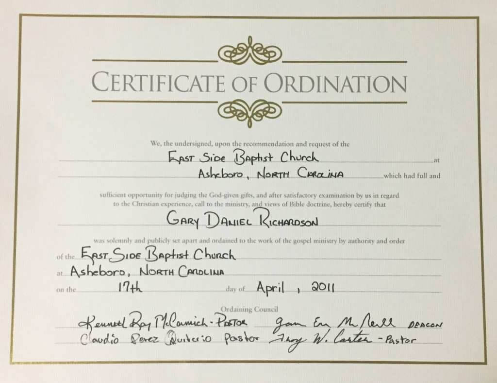 Exceptional Printable Ordination Certificate | Dan's Blog In Certificate Of Ordination Template
