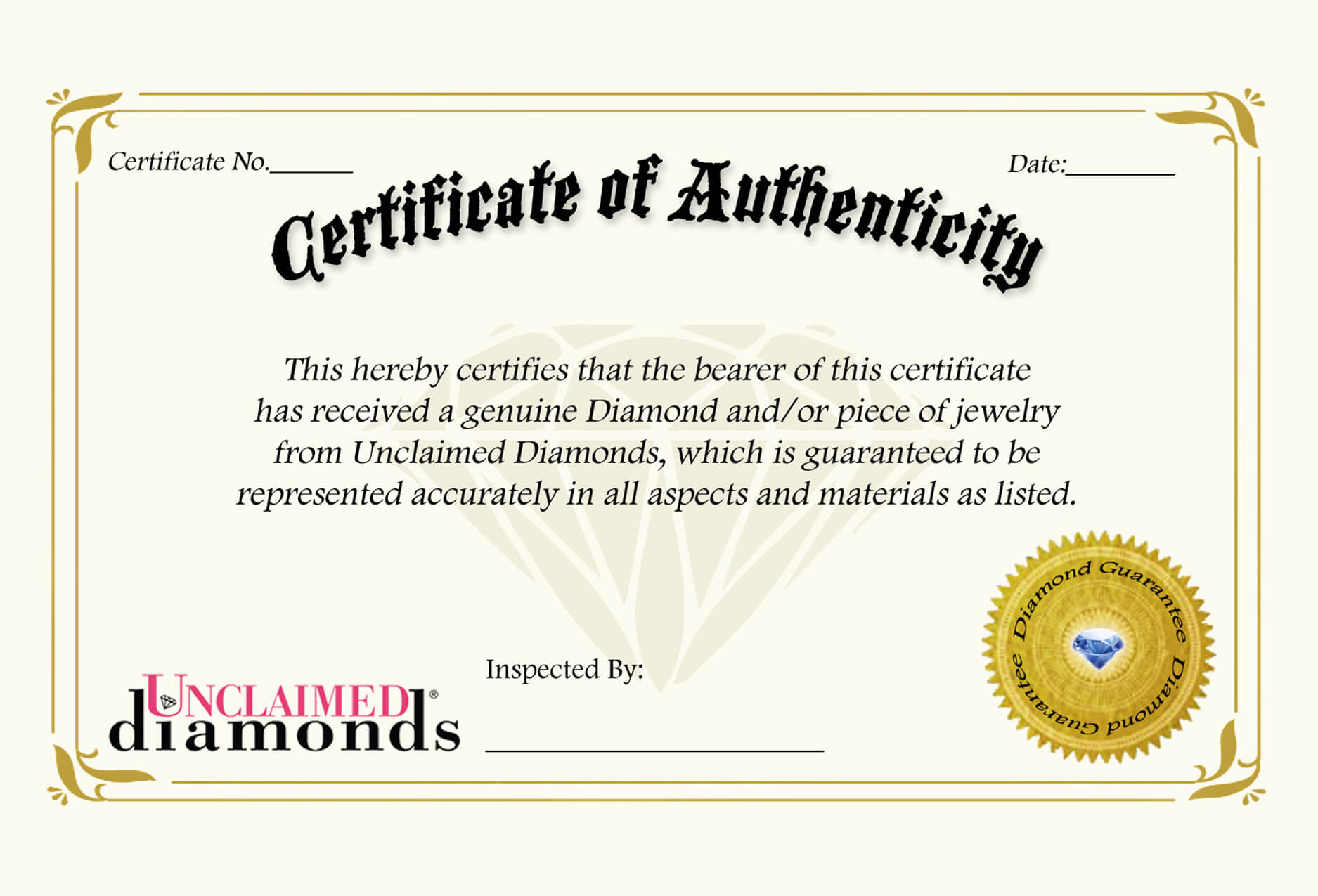 🥰certificate Of Authenticity Template Sample & Example🥰 With Regard To Certificate Of Authenticity Template