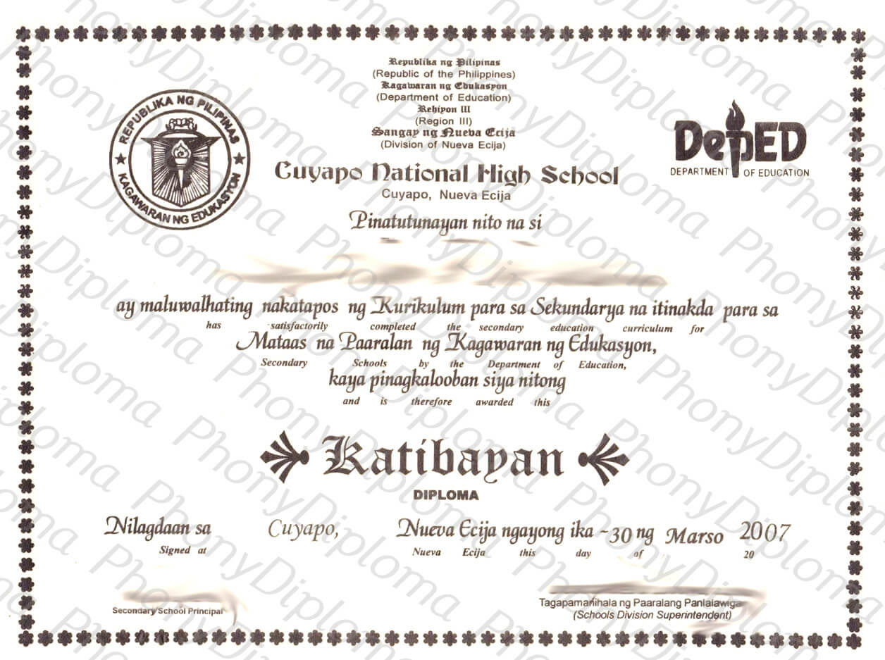 Fake Diploma From Philippines University With Regard To Fake Diploma Certificate Template