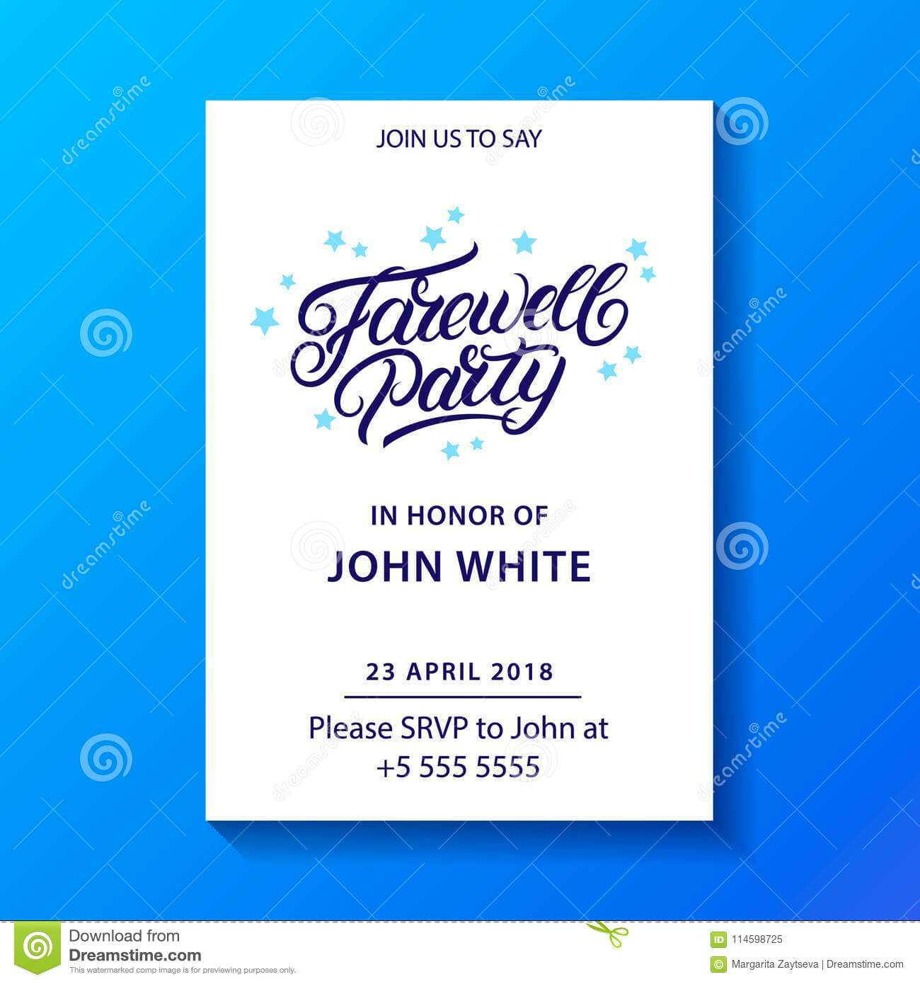 Farewell Party Hand Written Lettering. Stock Vector Intended For Farewell Invitation Card Template