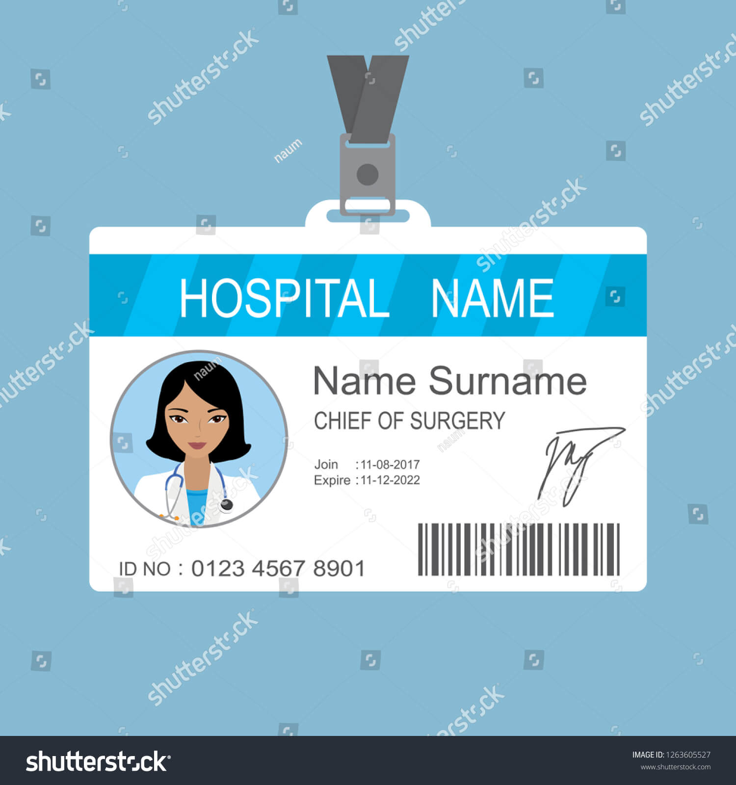 Female Asian Doctor Id Card Templatemedical Stock Image Inside Doctor Id Card Template